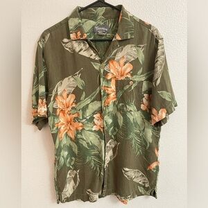 Vintage St. John’s Bay 100% Silk Hawaiian Shirt Men’s  Size M